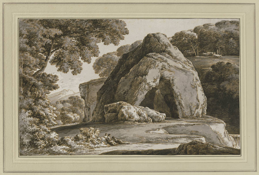 Landschaft mit Felsentor an einem Wasserfall od Franz Innocenz Josef Kobell
