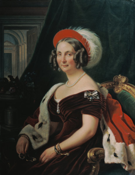 Portrait of Queen Frederica of Hanover (1778-1841) od Franz Krüger