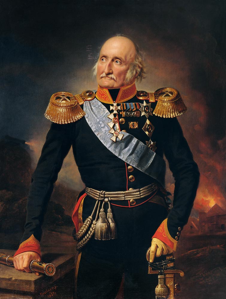 Portrait of Field Marshal Count Ludwig Adolf Peter of Sayn-Wittgenstein-Ludwigsburg (1769-1843) od Franz Krüger