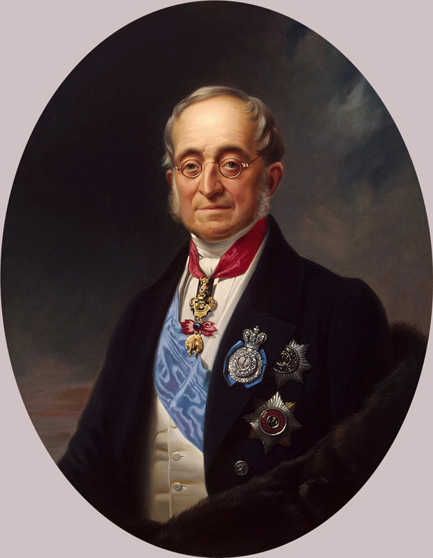 Portrait of the Chancellor of the Russian Empire Count Karl Robert Nesselrode (1780-1862) od Franz Krüger