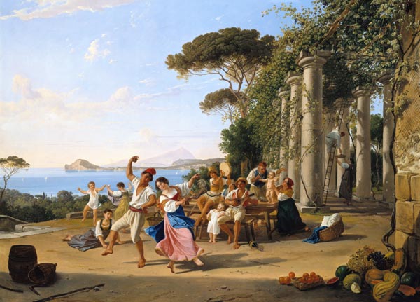 Italian people life at Pozzuoli. od Franz Ludwig Catel