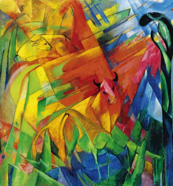 Animals in a Landscape od Franz Marc