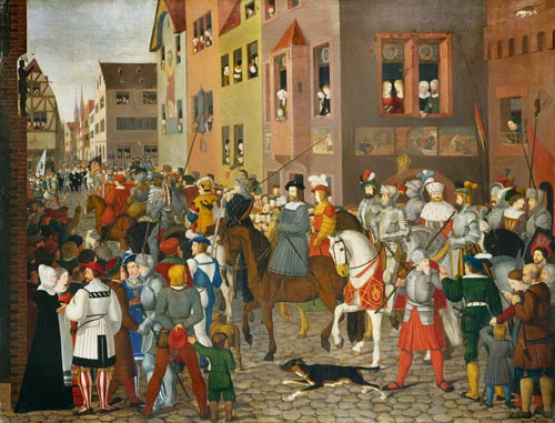 Emperor Rudolf von Habsburg makes his entrance in Basel od Franz Pforr