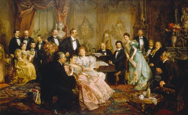 An evening with Johann Strauss. od Franz von Bayros