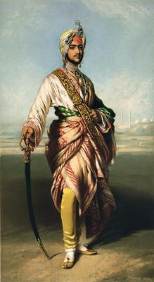 Duleep Singh, Maharajah of Lahore (1838-93), 1854 lithographed by R.J. Lane (lithograph) od Franz Xaver Winterhalter
