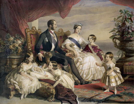 Queen Victoria (1819-1901) and Prince Albert (1819-61) with Five of the Their Children, 1846 (colour od Franz Xaver Winterhalter