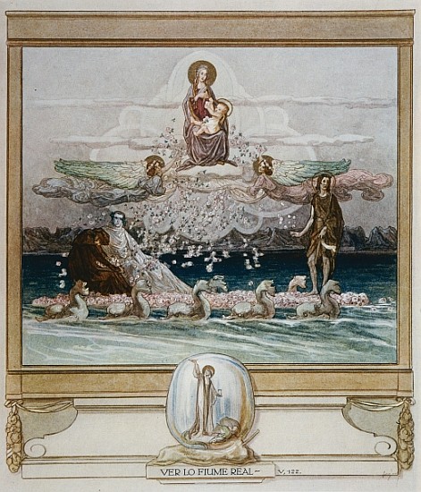Illustration from Dante''s ''Divine Comedy'', Purgatory, Canto V: 122 od Franz von (Choisy Le Conin) Bayros