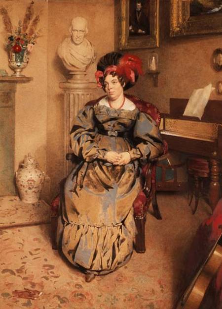 Portrait of a seated lady (watercolour) od Frederic Cruikshank
