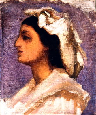 Head of an Italian Girl (oil on canvas) od Frederic Leighton