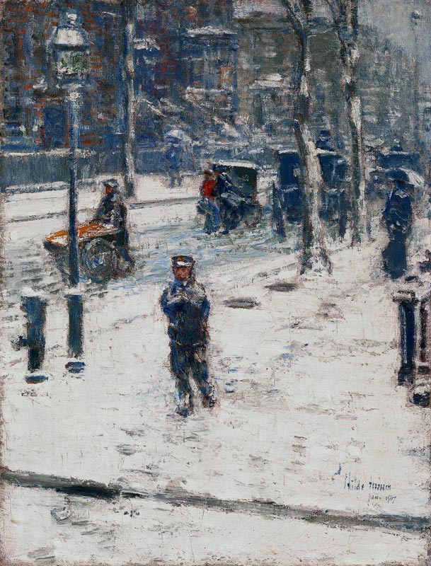 Snow Storm, Fifth Avenue od Frederick Childe Hassam