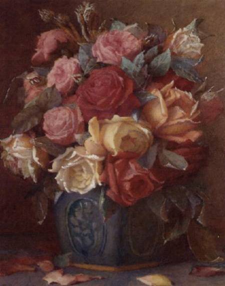 Roses in a Vase od Frederick R. Spencer