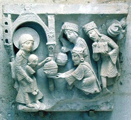 The Adoration of the Magi, original capital from the cathedral nave od French School