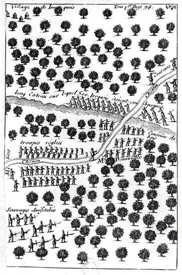 Ambush of the Iroquois, from ''Dialogue de M. le baron de Lahontan et d''un sauvage dans l''Amerique od French School