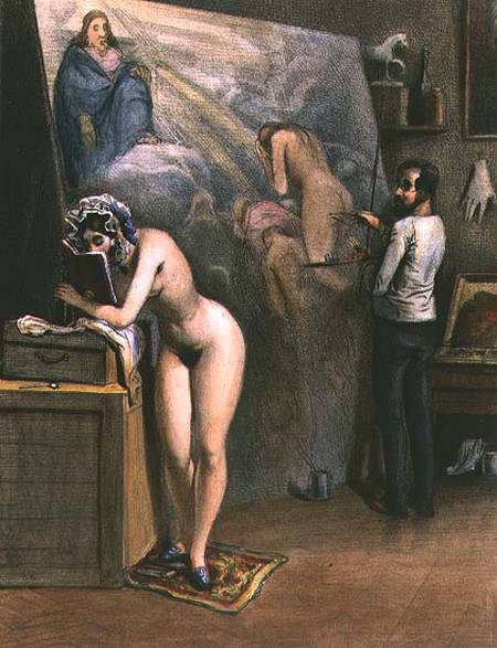 The Artist's Model (litho) od French School