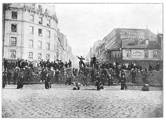 Barricade at the Faubourg Saint-Antoine during the Commune, 18th March 1871 od French School