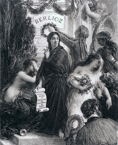 Engraving dedicated to the memory of Hector Berlioz od French School