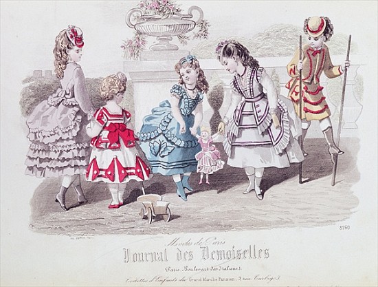 Fashions for Girls, from ''Journal des Demoiselles'', published Dupuy, Paris od French School
