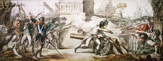 Heroic death of Desilles in his attempt to stop the battle during the Mutiny of Nancy 31 August 1790 od French School
