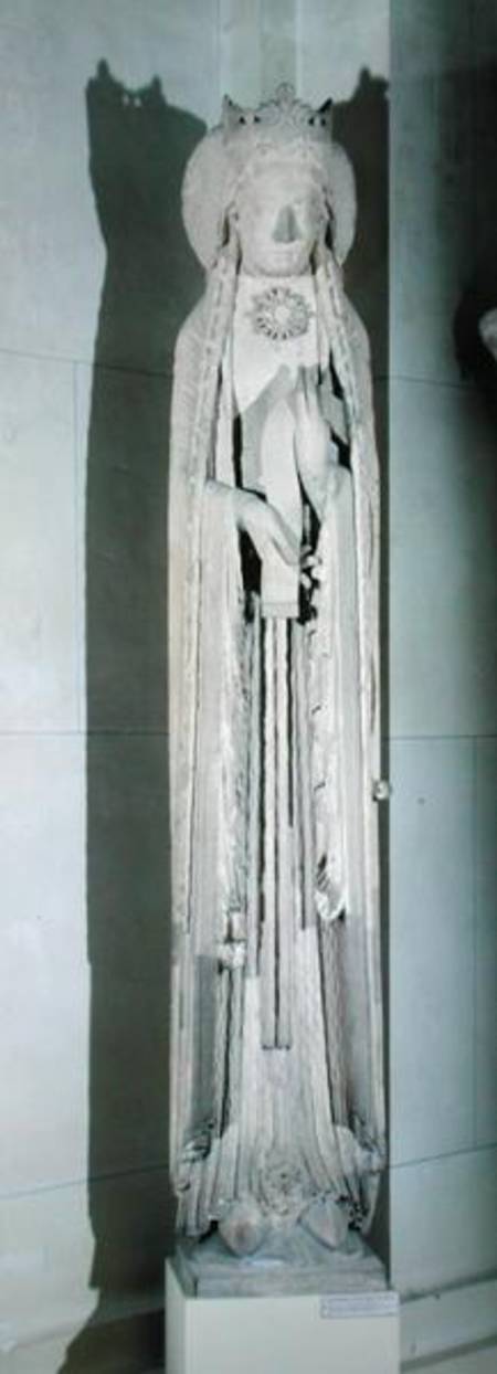 Jamb figure of a queen, removed from the west facade of the Eglise de Notre-Dame, Corbeil od French School