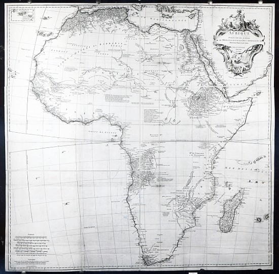 Map of Africa; engraved by Guillaume Delahaye od French School