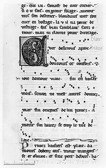 Ms.Fr 844 fol.138v Song Blondel de Nesles (late 12th century) od French School