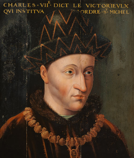 Portrait of Charles VII (1403-61) od French School