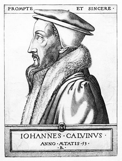 Portrait of John Calvin (1509-64) aged 53 od French School