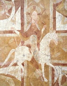 Christ on a White Horse, from the ceiling of the crypt