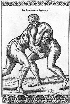 Turkish Wrestlers, illustration from ''Les navigations, peregrinations et voyages, faicts en la Turk