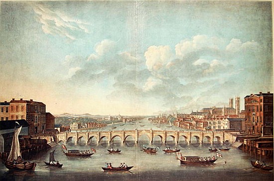 View of Westminster Bridge; engraved by Pierre Michel Alix (1762-1817) od French School