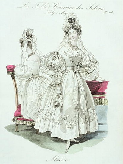 Wedding dress, from ''Le Follet Courrier des Salons Modes'' od French School
