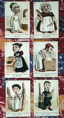 The Baker family from a 'Jeu des Sept Familles', mid 19th century (colour litho) od French School, (19th century)