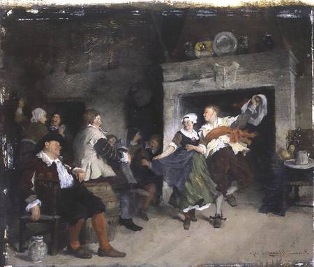 Couple Dancing in a Tavern od Friedrich von Puteani