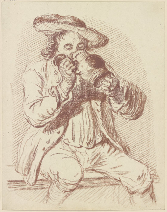 Sitzender Mann, aus einem Krug trinkend od Friedrich Wilhelm Hirt