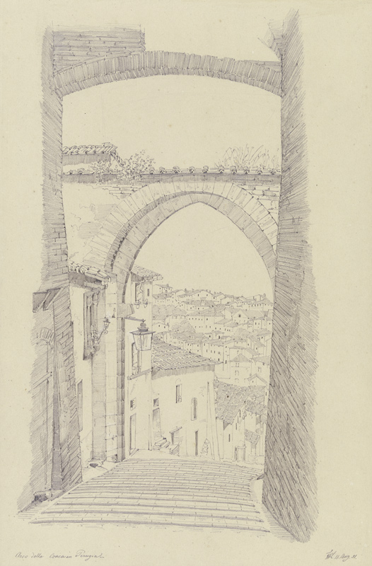 Die Via Appia in Perugia od Friedrich Wilhelm Ludwig