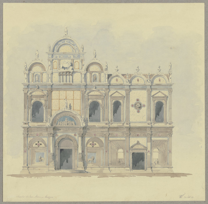 Fassade der Scuola Grande di San Marco in Venedig od Friedrich Wilhelm Ludwig