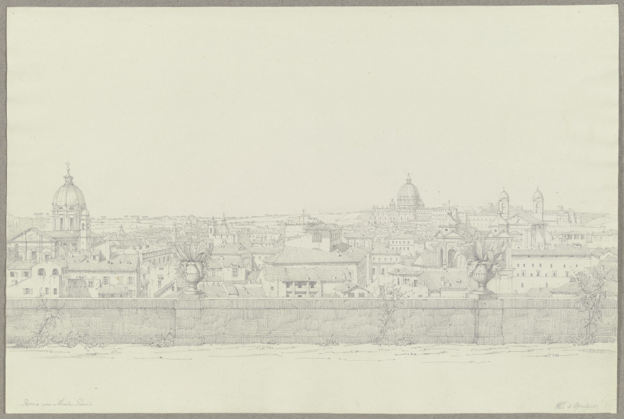 Rom vom Monte Pincio aus gesehen od Friedrich Wilhelm Ludwig