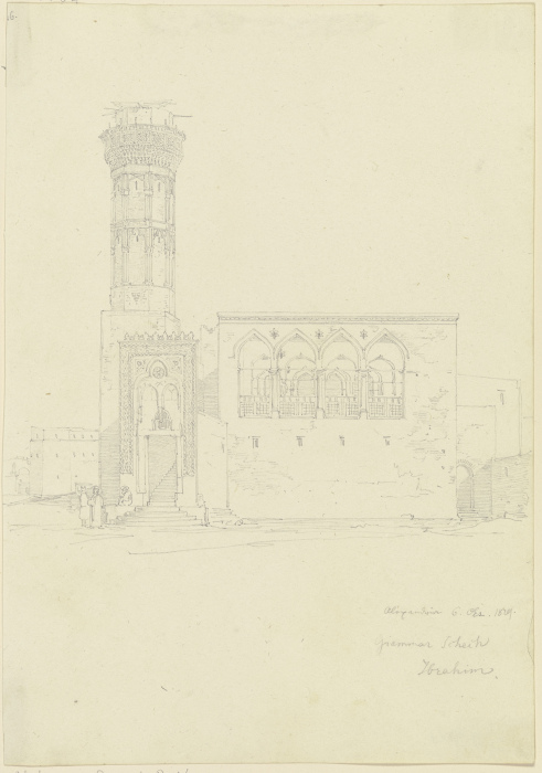 Die Moschee Giammar Scheik in Alexandria od Friedrich Maximilian Hessemer
