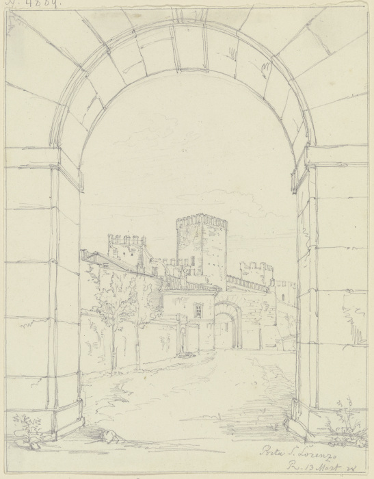Die Porta San Lorenzo in Rom od Friedrich Maximilian Hessemer