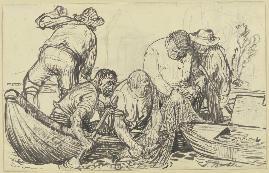 Fishermen working od Fritz Boehle