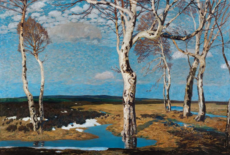 Birches in Worpswede od Fritz Overbeck