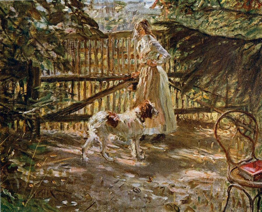 At the Garden Fence od Fritz von Uhde