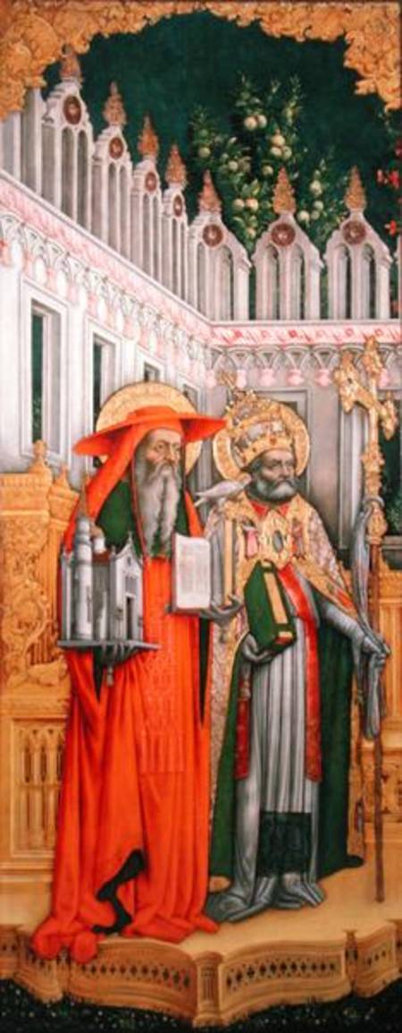 St. Jerome and St. Gregory, left panel from The Virgin Enthroned with Saints Jerome, Gregory, Ambros od G. Vivarini
