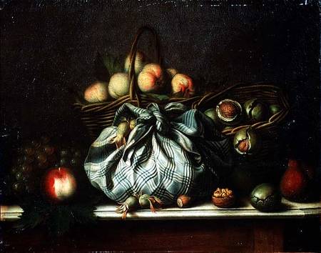 Baskets of Fruit, Walnuts and Nuts in a Knapsack od Gagneux