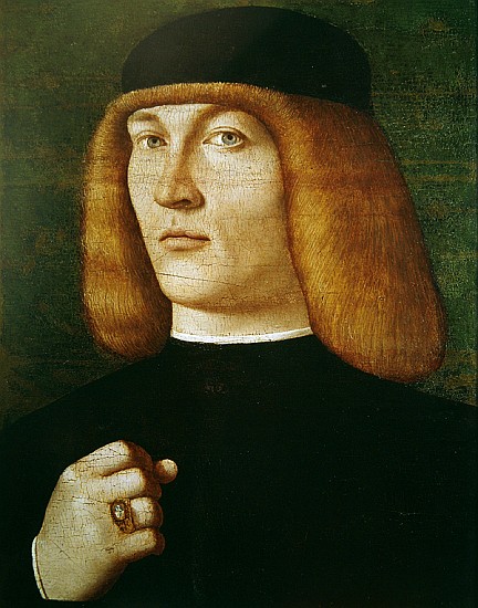 Portrait of a young man (oil on poplar wood) od Gentile Bellini