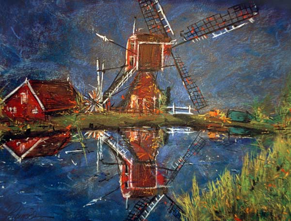 Cob Mill, 1994 (pastel on paper)  od Geoffrey  Robinson