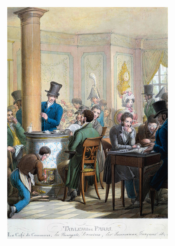 The Cafe de Commerce, from 'Tableau de Paris'  on od Georg Emanuel Opitz