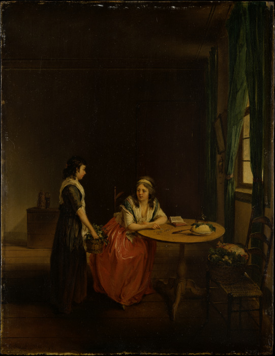 A Housewife Settling Up with her Maid od Georg Karl Urlaub