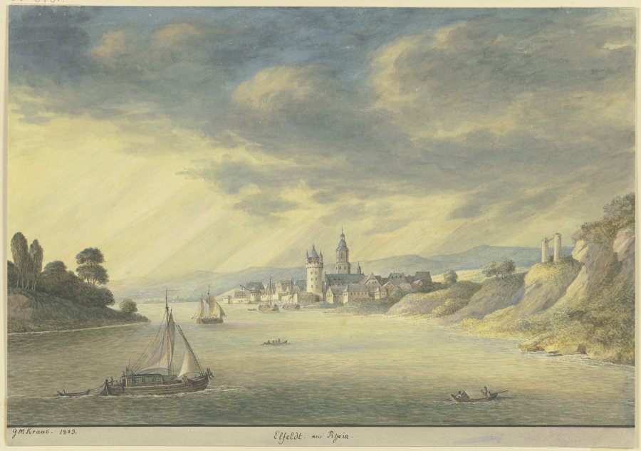 Ansicht von Eltville am Rhein od Georg Melchior Kraus