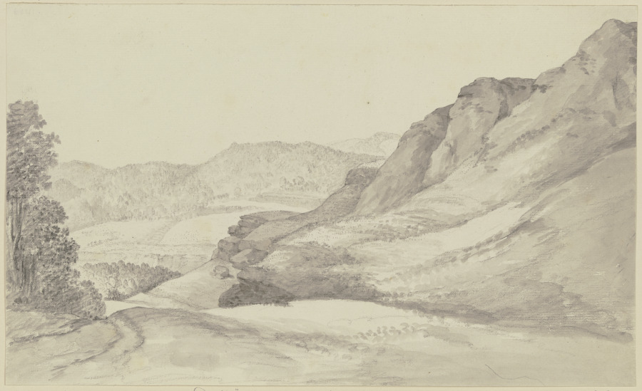 Blick in ein Tal in der Umgebung von Eisenach od Georg Melchior Kraus